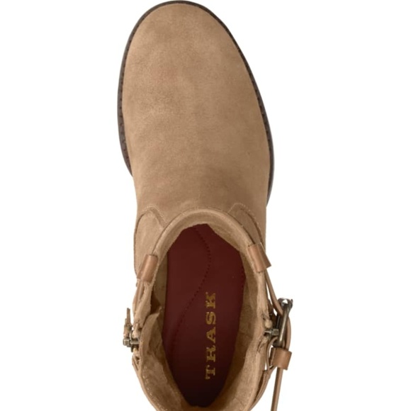 🌸Trask Madison Boots Bootie Suede Taupe - Picture 5 of 6